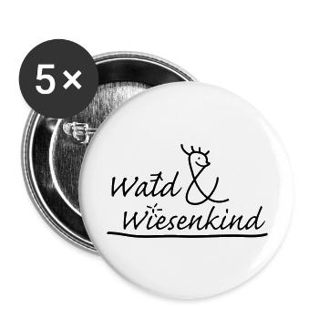 Wald&Wiesenkind - Buttons groß 56 mm (5er Pack) - Weiß - Vorne