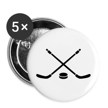 Eishockey - Buttons groß 56 mm (5er Pack) - Weiß - Vorne