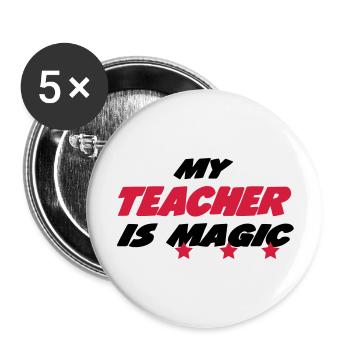 My teacher is magic - Buttons large 2.2''/56 mm (5-pack) - white - Front