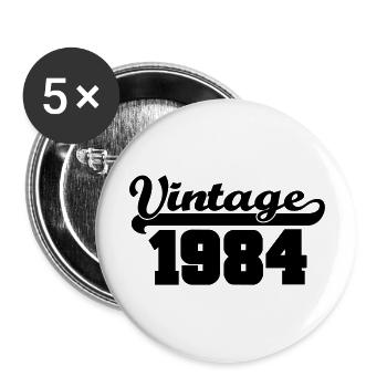 vintage 1984 - Buttons large 2.2''/56 mm (5-pack) - white - Front