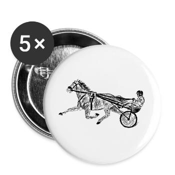 traber trabrennen pferderennen - Buttons groß 56 mm (5er Pack) - Weiß - Vorne