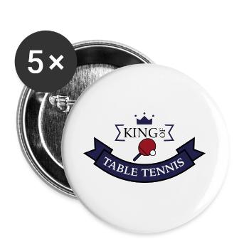Lustiges Geschenk für Tischtennis Spieler - Buttons groß 56 mm (5er Pack) - Weiß - Vorne