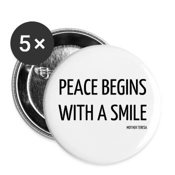 Zitat / Liebe / Leben / Glück / Philosophie - Buttons groß 56 mm (5er Pack) - Weiß - Vorne