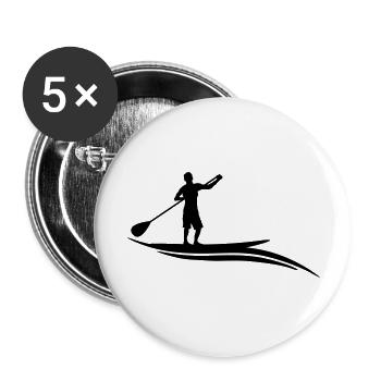 Stand Up Paddeln Welle - Buttons groß 56 mm (5er Pack) - Weiß - Vorne