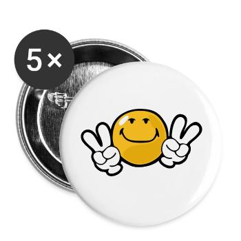 Smiley Confidence Ambition - Buttons groß 56 mm (5er Pack) - Weiß - Vorne
