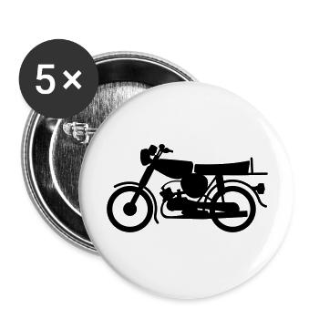 Simson ohne Fahrer - Buttons groß 56 mm (5er Pack) - Weiß - Vorne