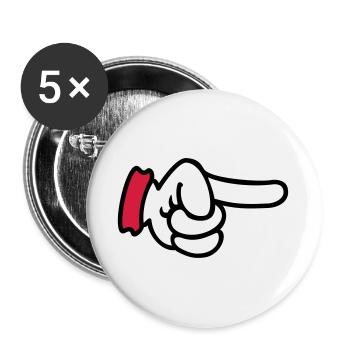 Finger pointing / pointing finger (3c) - Buttons large 2.2''/56 mm (5-pack) - white - Front