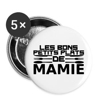 les bons petits plats de mamie - Buttons groß 56 mm (5er Pack) - Weiß - Vorne