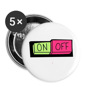 on und off button - Buttons groß 56 mm (5er Pack) - Weiß - Vorne
