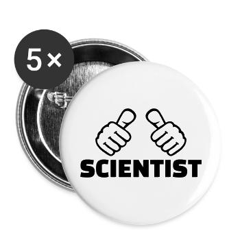 Scientist - Buttons large 2.2''/56 mm (5-pack) - white - Front