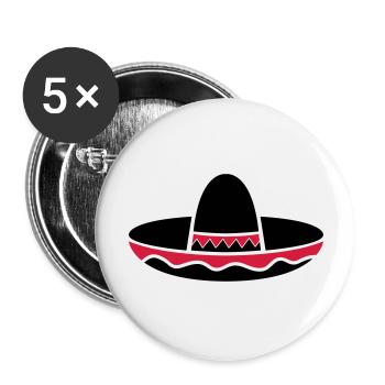 mexico_hut_02 - Lot de 5 grands badges (56 mm) - blanc - Devant