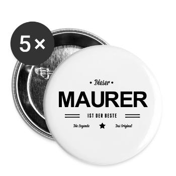 Bester Maurer - Buttons groß 56 mm (5er Pack) - Weiß - Vorne