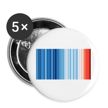Climate Change - Show your stripes - Buttons large 2.2''/56 mm (5-pack) - white - Front