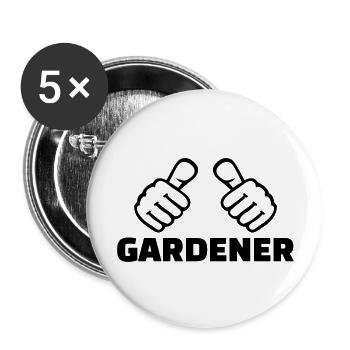 Jardinier - Lot de 5 grands badges (56 mm) - blanc - Devant