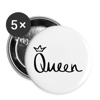 Queen - Buttons large 2.2''/56 mm (5-pack) - white - Front