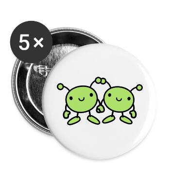 in love alien couple 2 - Buttons large 2.2''/56 mm (5-pack) - white - Front