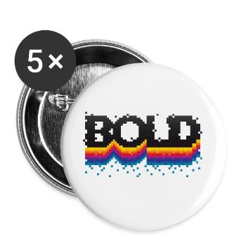 Bold (pixel, lettering) - Buttons large 2.2''/56 mm (5-pack) - white - Front