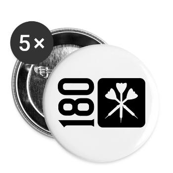 darts icon 180 - Buttons groß 56 mm (5er Pack) - Weiß - Vorne