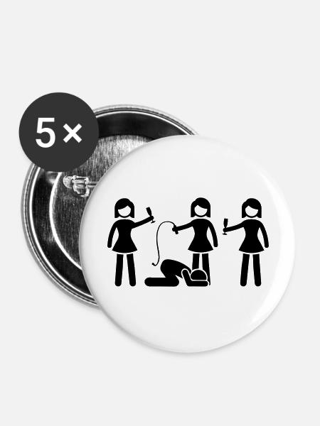 bachelorette girls - Buttons groß 56 mm (5er Pack) - Weiß