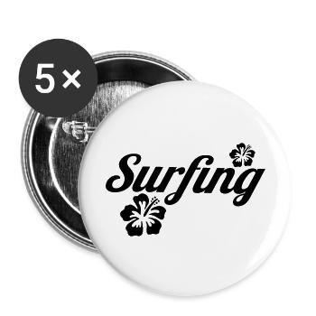 surfing - Buttons large 2.2''/56 mm (5-pack) - white - Front