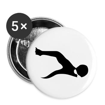 swimming - Buttons large 2.2''/56 mm (5-pack) - white - Front