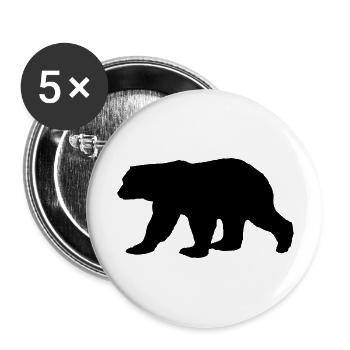 bear silhouette - Buttons groß 56 mm (5er Pack) - Weiß - Vorne