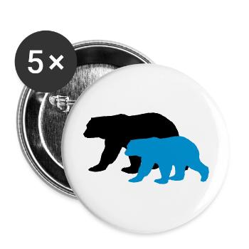 bears silhouettes - Buttons groß 56 mm (5er Pack) - Weiß - Vorne