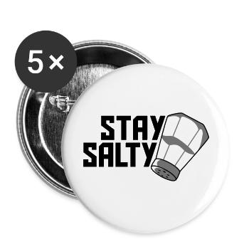 Logo Stay Salty - Lot de 5 grands badges (56 mm) - blanc - Devant