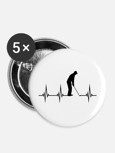 Puls EKG Golf - Buttons groß 56 mm (5er Pack) - Weiß