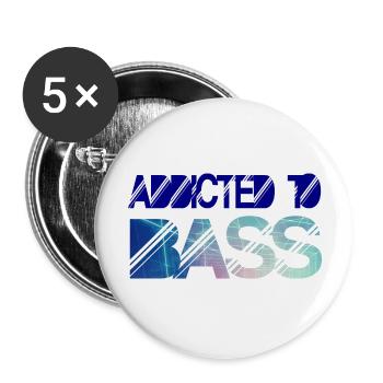 Addicted to bass - Buttons groß 56 mm (5er Pack) - Weiß - Vorne