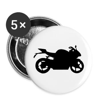 motorrad silhouette - Buttons groß 56 mm (5er Pack) - Weiß - Vorne