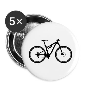 vélo de montagne - Lot de 5 grands badges (56 mm) - blanc - Devant