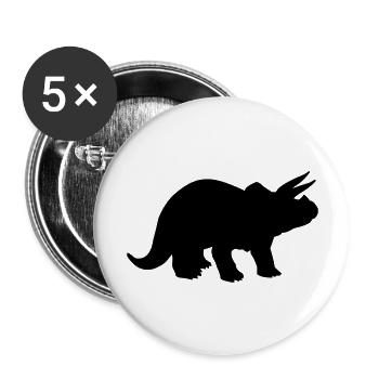 triceratops - Lot de 5 grands badges (56 mm) - blanc - Devant