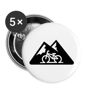 vélo de montagne - Lot de 5 grands badges (56 mm) - blanc - Devant