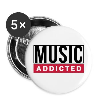 MUSIC ADDICTED - Buttons large 2.2''/56 mm (5-pack) - white - Front
