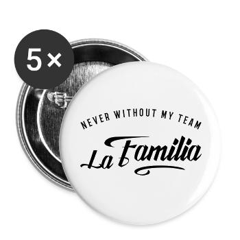 never without my familia - Buttons groß 56 mm (5er Pack) - Weiß - Vorne