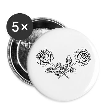 roses_1 - Lot de 5 grands badges (56 mm) - blanc - Devant