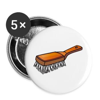 Brosh | Pinceau | Brosse à cheveux - Lot de 5 grands badges (56 mm) - blanc - Devant