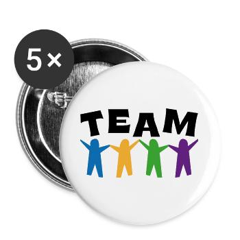 Team - Buttons groß 56 mm (5er Pack) - Weiß - Vorne