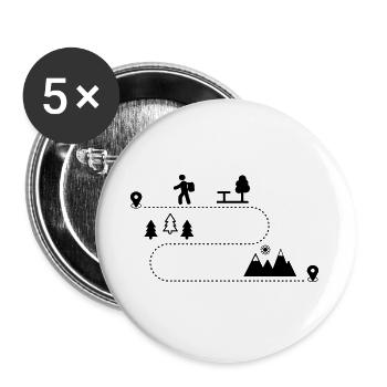 hiking in the mountains - Buttons large 2.2''/56 mm (5-pack) - white - Front