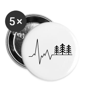 forêt de battement de coeur - Lot de 5 grands badges (56 mm) - blanc - Devant