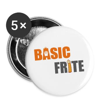 Grundlegende Pommes 2 - Buttons groß 56 mm (5er Pack) - Weiß - Vorne