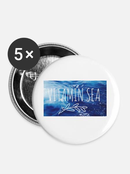 Vitamin Meer - Buttons groß 56 mm (5er Pack) - Weiß