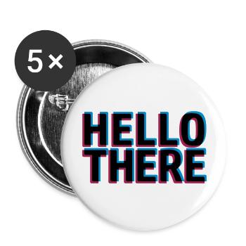 3D effect Hello - Buttons large 2.2''/56 mm (5-pack) - white - Front