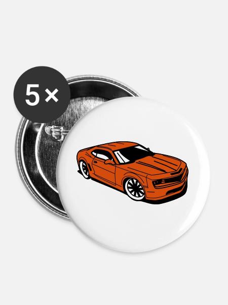 Sports car camaro - Buttons large 2.2''/56 mm (5-pack) - white