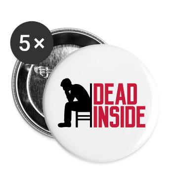 Depression Dead Inside - Buttons large 2.2''/56 mm (5-pack) - white - Front