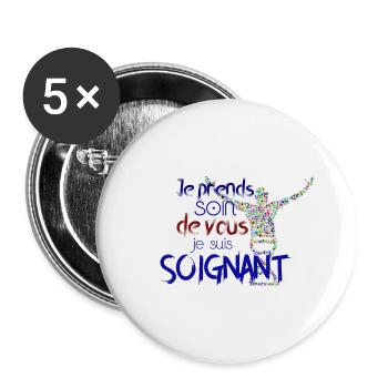 soin de vous - Lot de 5 grands badges (56 mm) - blanc - Devant