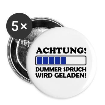 dummer spruch 2 - Buttons groß 56 mm (5er Pack) - Weiß - Vorne