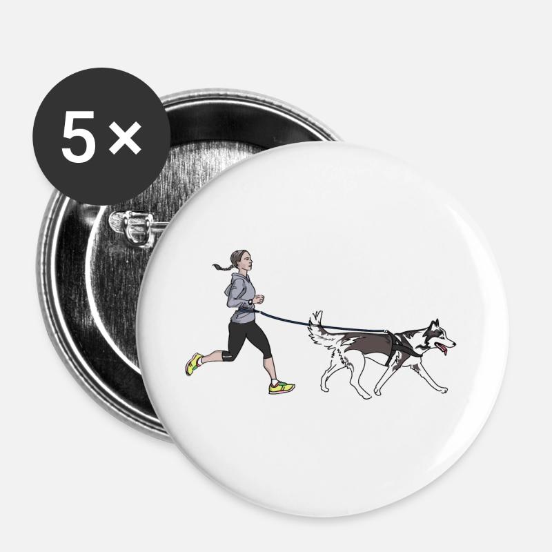 Canicross - Buttons groß 56 mm (5er Pack) - Weiß