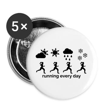 Running every day - Buttons groß 56 mm (5er Pack) - Weiß - Vorne